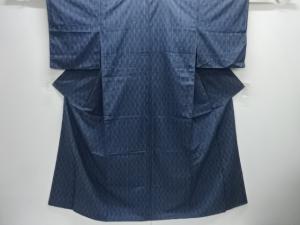 よろけ縞模様織り出し手織り紬着物